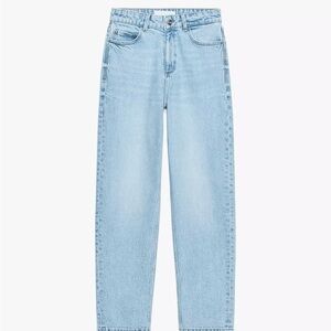 ZARA Light Blue, High Waist Mom Jean (US 10, W)